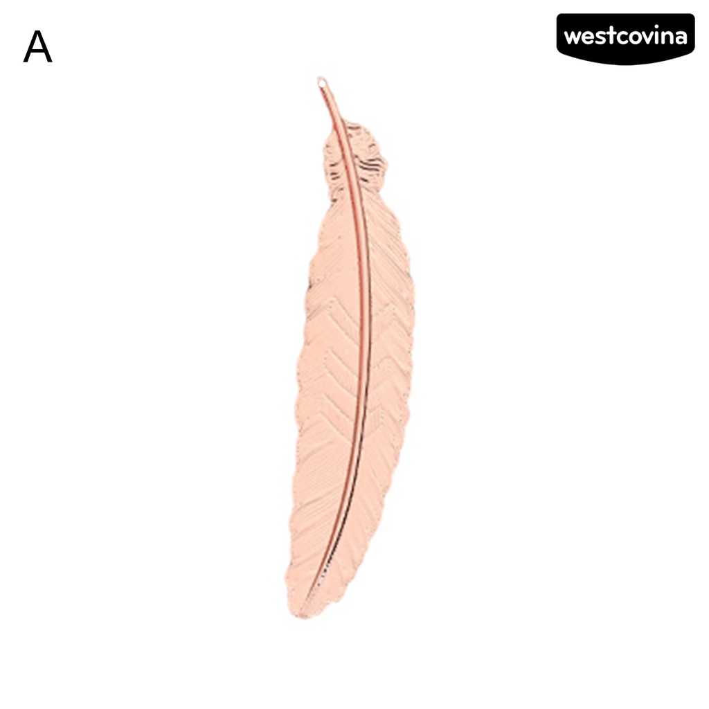 [Hot]✍Thẻ Đánh Dấu Sách Hình Lông Vũ Mạ Đồng Chống Phai Màu