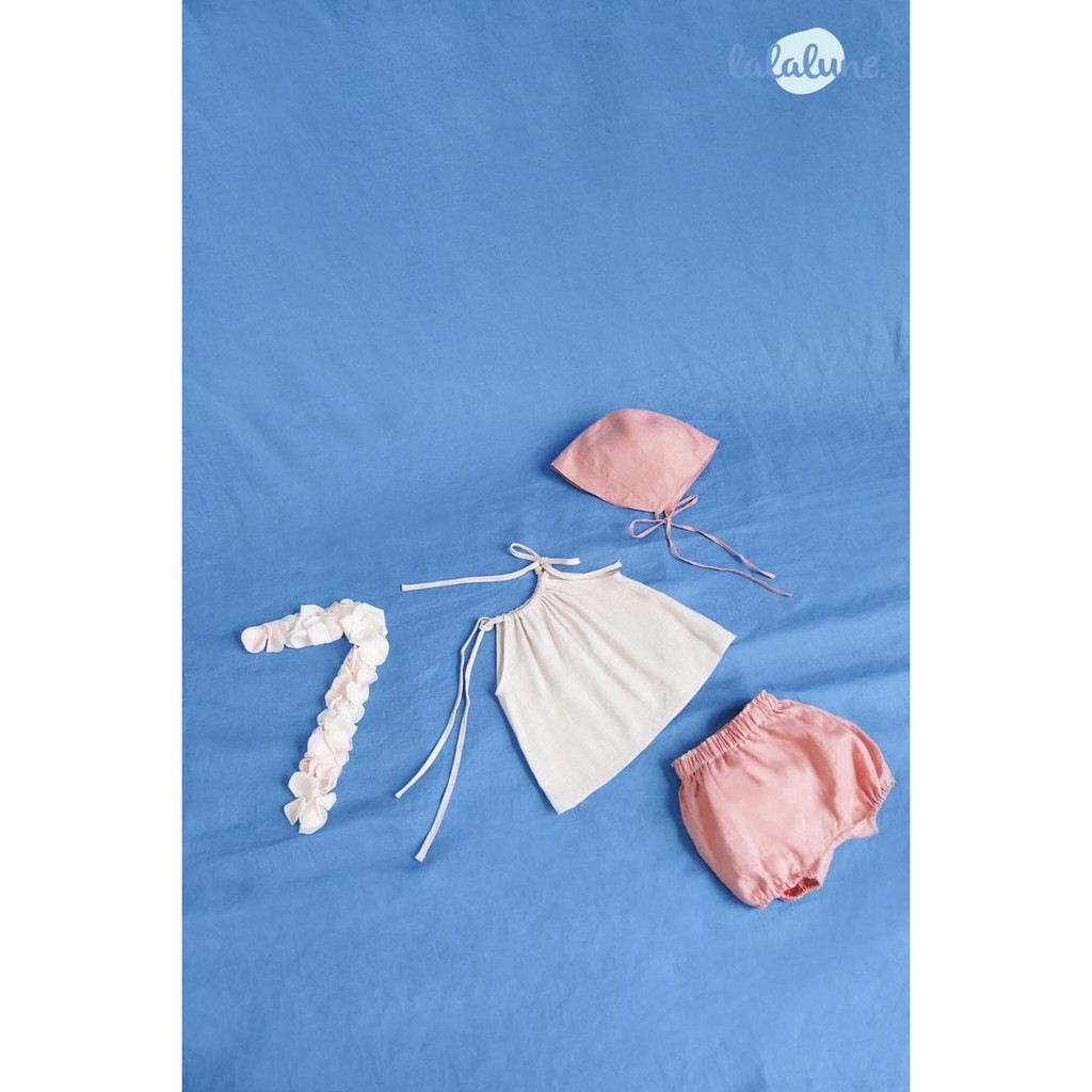 Set áo dây và quần linen hồng strawberry lalalune cho bé từ 6-24 tháng