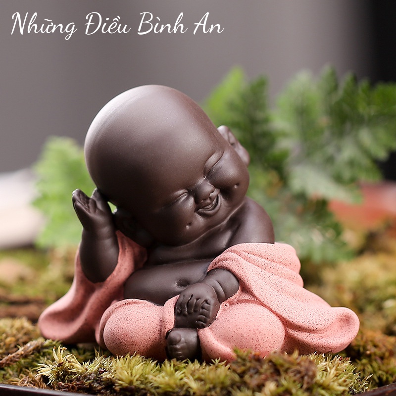 Tượng Phật Di Lặc Chibi GỐM Tử Sa dễ thương trang trí ô tô, nhà cửa mang lại bình yên💕FREESHIP 50k💕 - Những Điều Bình An