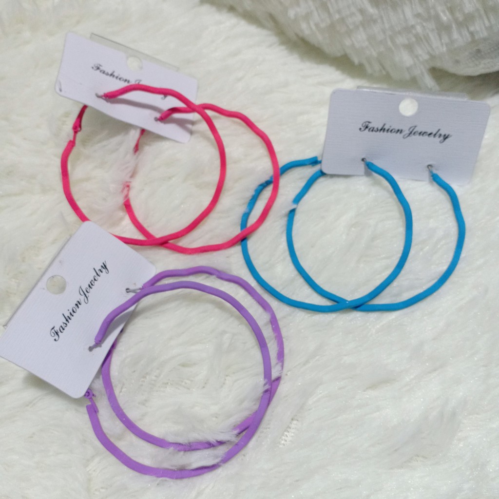 Bông tai Thái Lan tròn 6cm nhiều màu