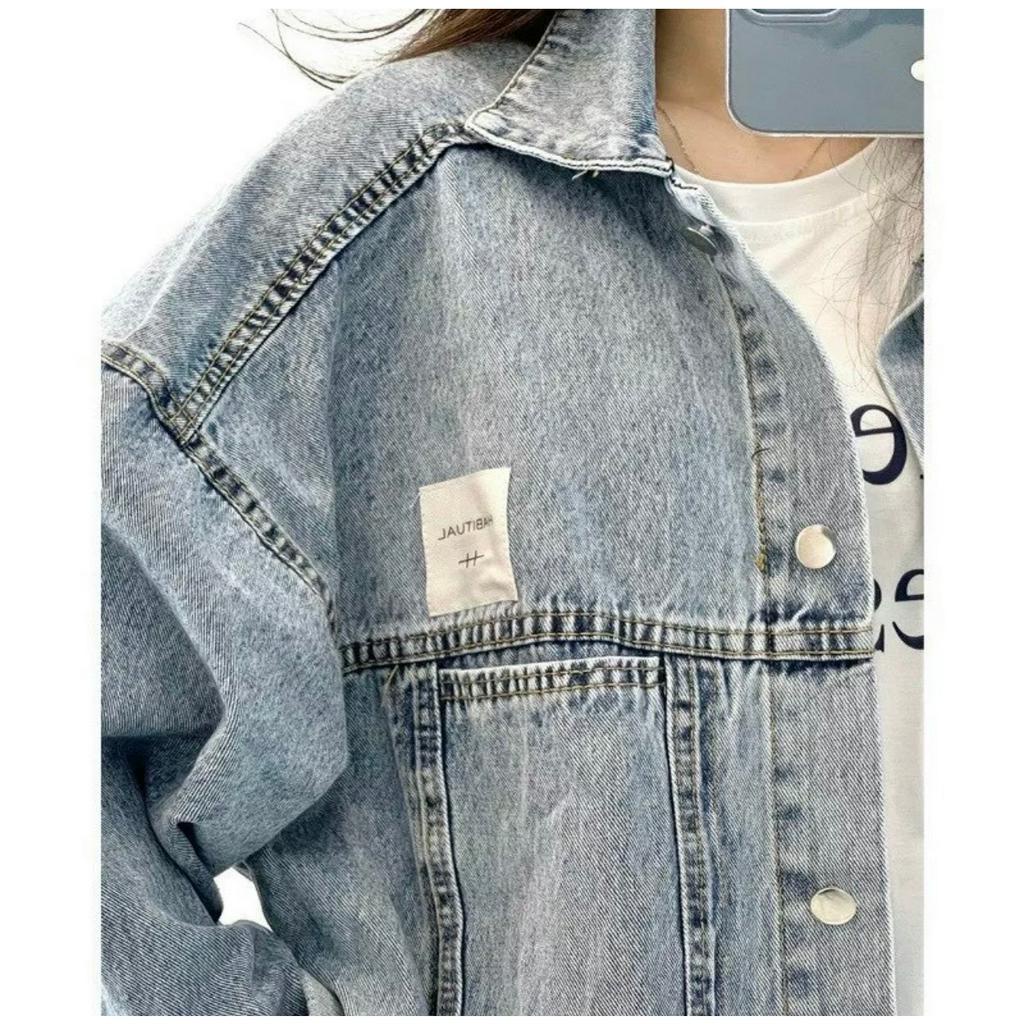 Áo Khoác Jean Nam Nữ TK Unisex | Form Bigsize Thoải Mái | Chất Dày Dặn | Logo trắng