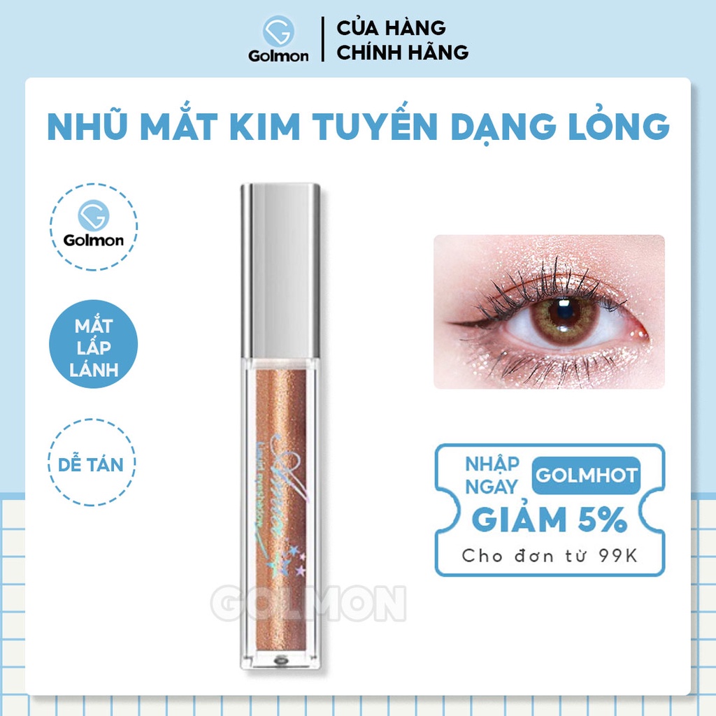 Nhũ mắt màu ánh kim tuyến lấp lánh tuyết đẹp nhũ lỏng trang điểm thời thượng golmon