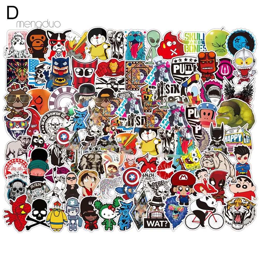 Set 100 miếng sticker hoạt hình dán trang trí xe hơi / laptop | BigBuy360 - bigbuy360.vn