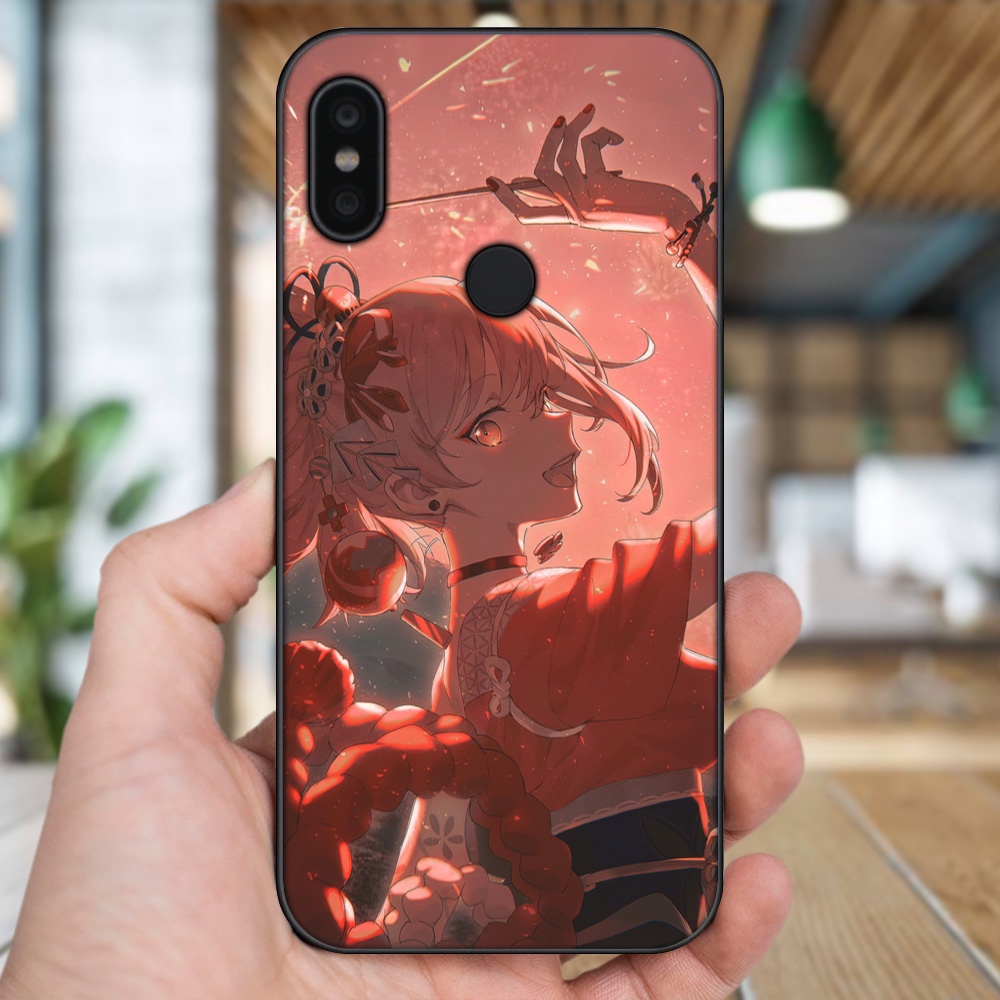 Ốp lưng Xiaomi Redmi Note 6 Pro viền đen in hình Yoimiya Genshin Impact