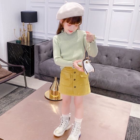 Áo len cổ cao phong cách Hàn Quốc thời trang mùa thu mới cho bé gái