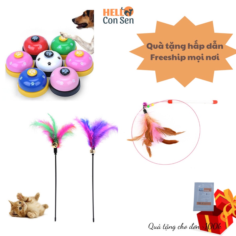 ĐỒ CHƠI CHO MÈO Cần câu mèo bằng dây thép dẻo - đồ chơi mèo có chuông laze chọc mèo chuông huấn luyện chó mèo