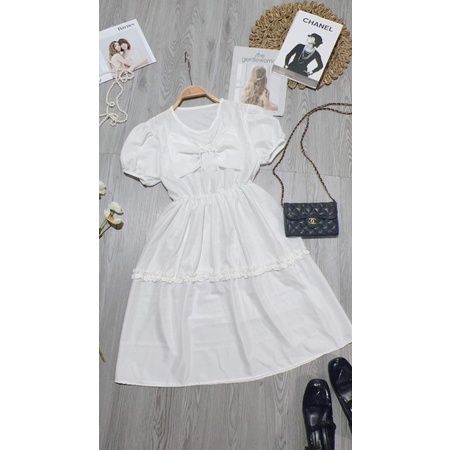 Váy tiểu thư nơ ngực TC12