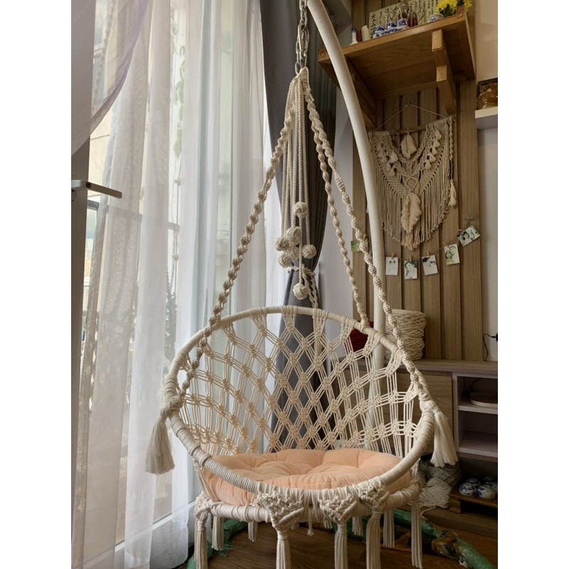 Xích đu macrame 80cm không kèm đệm và khung treo