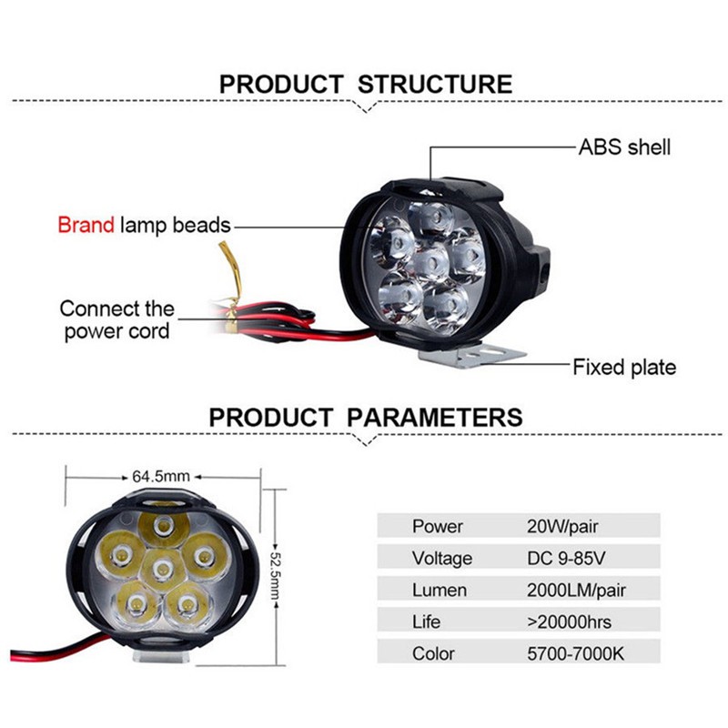 Đèn pha trợ sáng cho xe mô tô