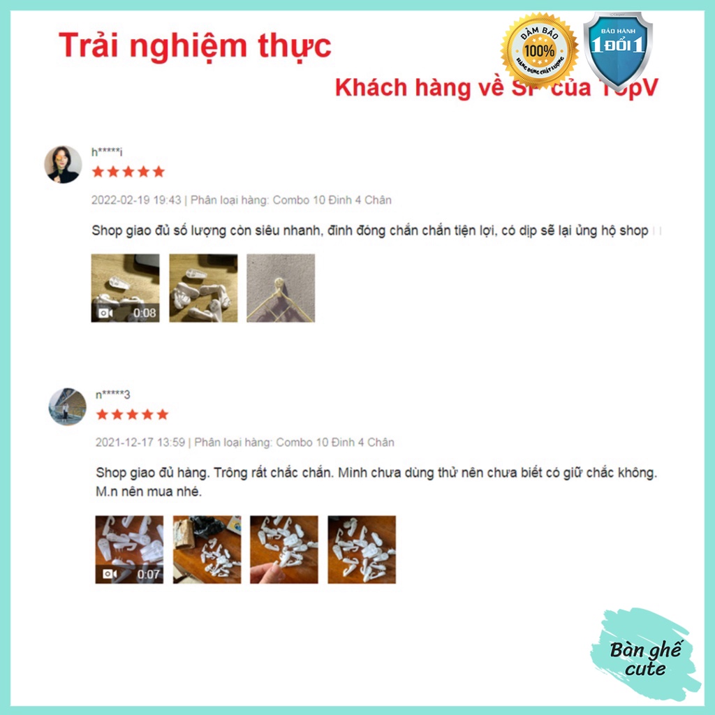 Móc đinh đóng tường 4 chân treo tranh treo khung ảnh treo đồ không cần khoan Ban_ghe_cute