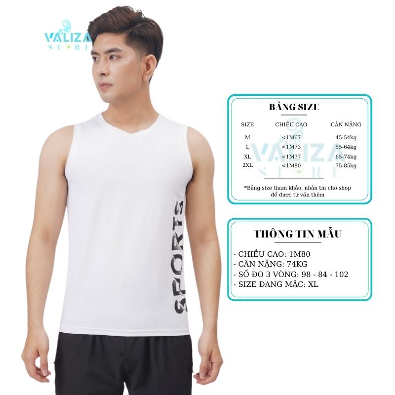 Áo Ba Lỗ Thể Thao Nam cổ tròn Áo tanktop Thun Lạnh mặc nhà đẹp giá rẻ VALIZA |ATT12|