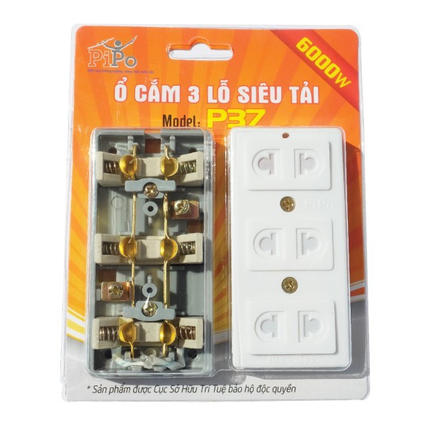 Ổ cắm 3 lỗ siêu tải Pipo