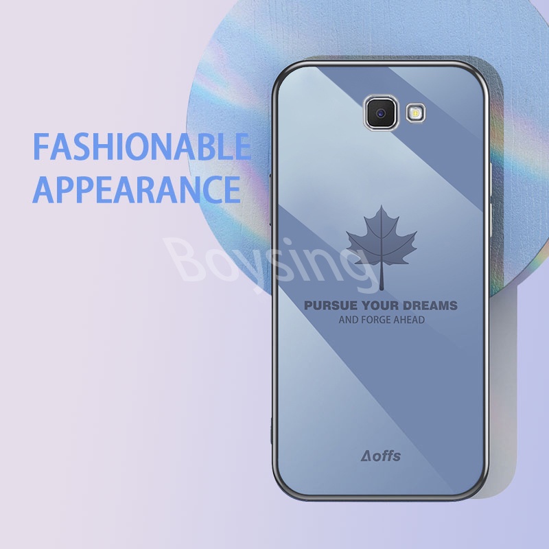 Ốp Lưng Mạ Điện Hình Lá Phong Cho Samsung J4 / J6 Plus / J2 / J7 / J5 Prime Edge