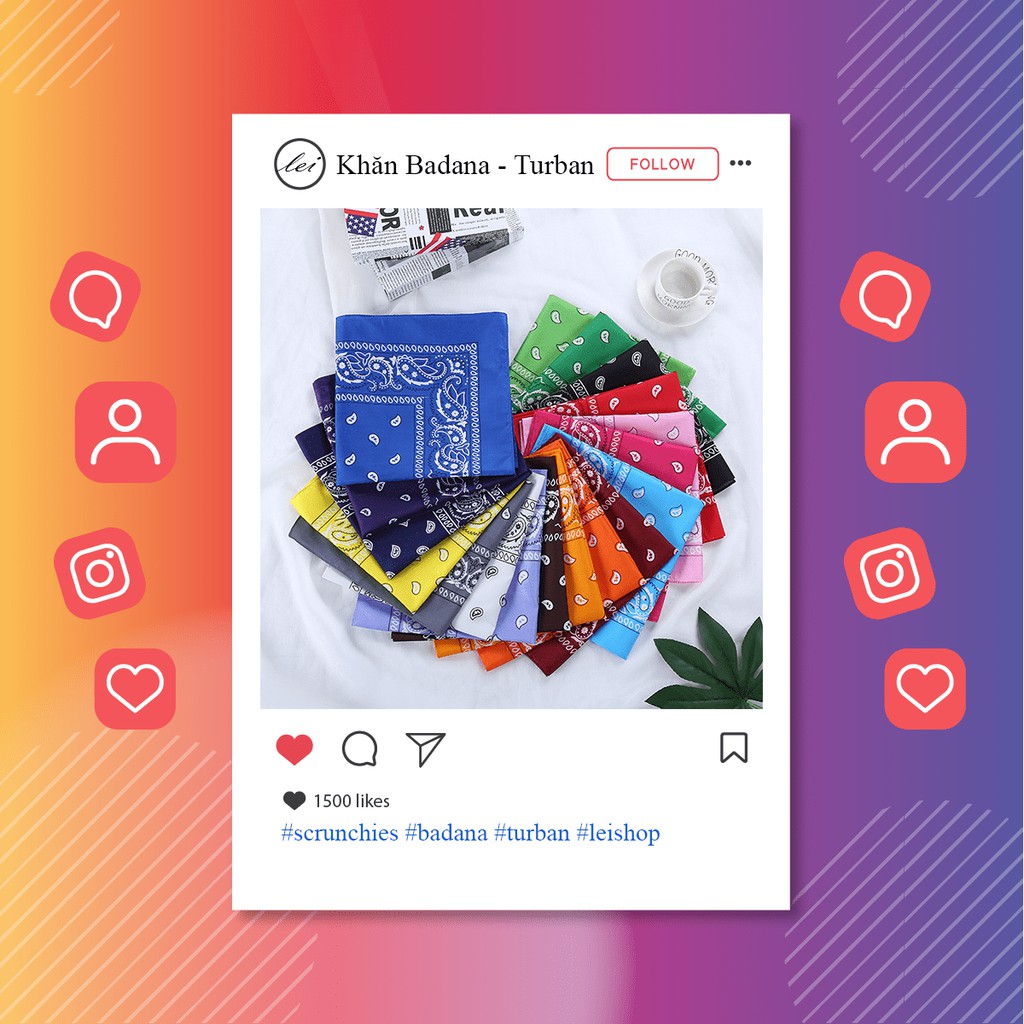 [FLASH SALE]Khăn BANDANA Streetwear siêu nhiều màu - Rẻ vô địch - Khăn làm yếm, khăn quàng cổ, phụ kiện quần áo | BigBuy360 - bigbuy360.vn