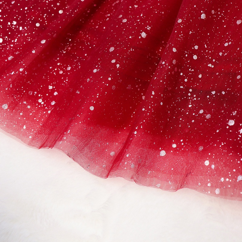 Đầm dự tiệc công chúa tay dài đính kim sa lấp lánh lộng lẫy cho bé gái