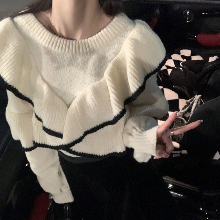 Áo Sweater Dệt Kim Dáng Rộng Phong Cách Phương Tây Thời Trang Mùa Xuân Mới