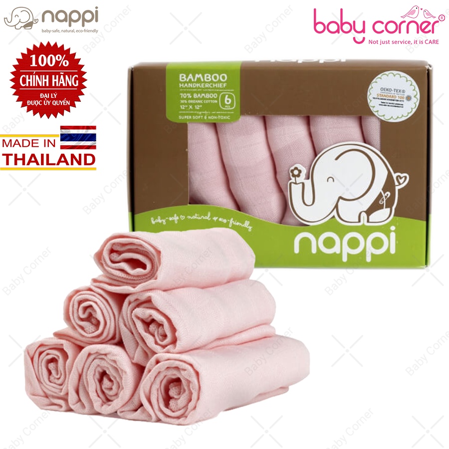 SET 6 KHĂN SỮA SỢI TRE NAPPI CAO CẤP 30X30cm