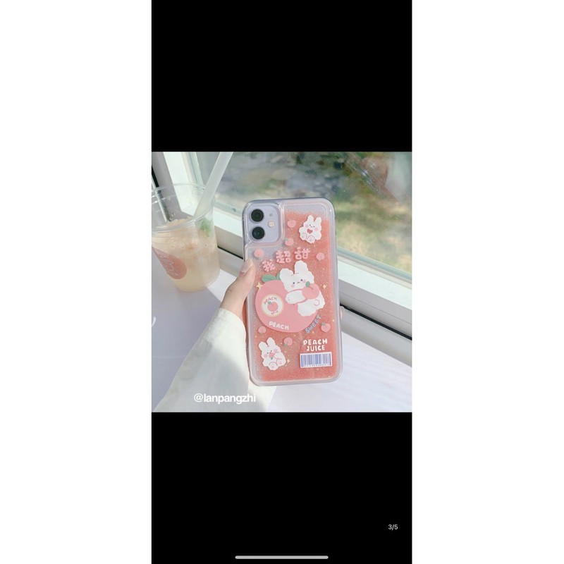 [Mã ELFLASH5 giảm 20K đơn 50K] Combo Case iPhone Và Case Airpods In Hoạ Tiết Thỏ Hồng Kim Tuyến