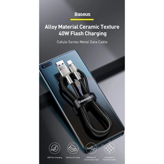 Cáp sạc nhanh type-C (25cm) Baseus Cafule Series Metal Data Cable 40W