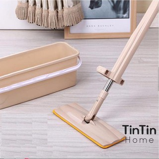 Cây lau nhà tự vắt phẳng thông minh Spin Mop xoay 360 độ - Tặng 1 bông lau