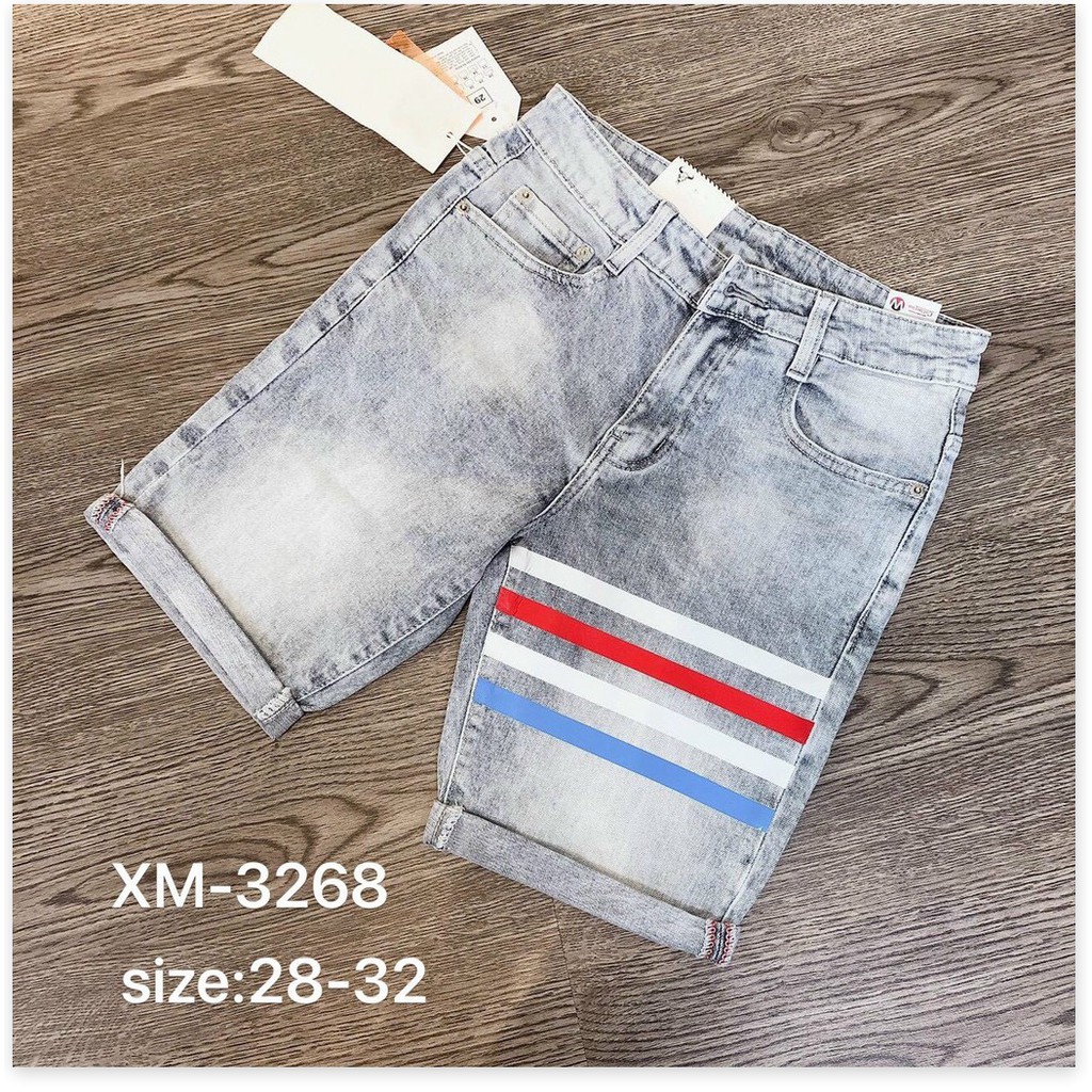 Quần short Jean Nam trẻ trung năng động thêu họa tiết HP