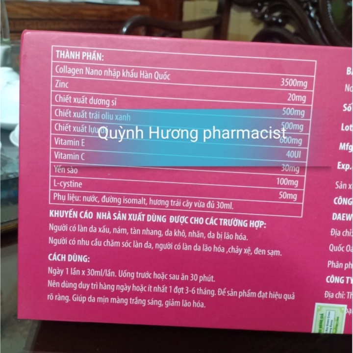 Nước uống COLLAGEN NANO  Biokorea hộp 7 lọ giúp bổ sung collagen giúp da đẹp và căng mịn