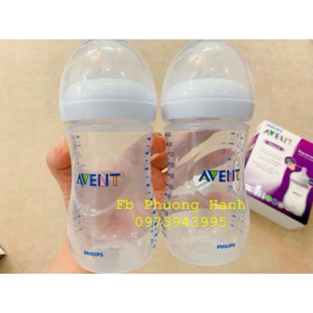 Bình sữa Avent Natural 260ml màu trắng (Giá cho 1 bình)