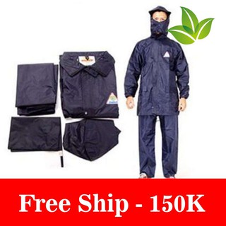 Freeship Bộ quần áo đi mưa vải dù siêu bền- Áo mưa bộ vải dù