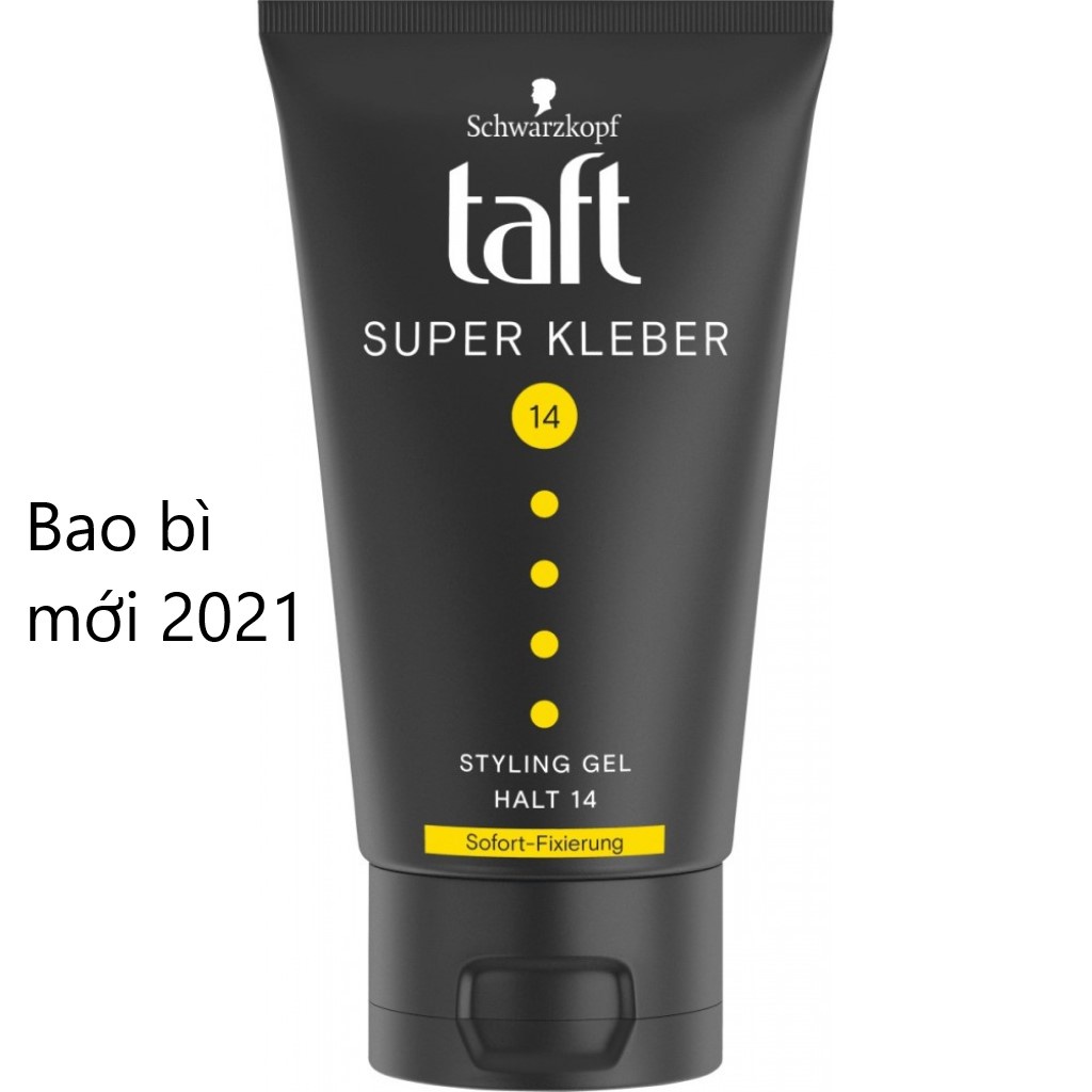 Keo vuốt tóc nam siêu cứng Taft Schwarzkopf Super Kleber 14, keo vuốt tóc nam giữ nếp tóc, 150 ml
