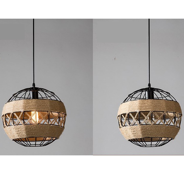 Bộ đèn thả trang trí vintage MONSKY HOLA đèn dây đan Tặng kèm bóng led EDISON cao cấp