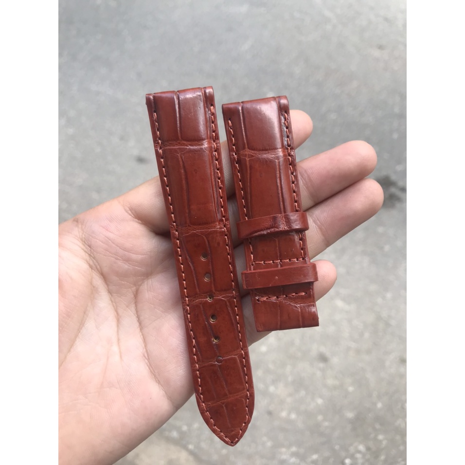 Dây Da Đồng Hồ Da Cá Sấu Nam Đủ mầu Vân Đốt Tre Đủ Size (Trong lót da bò)