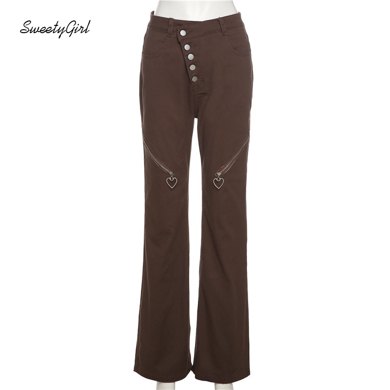 Quần Suông Ống Rộng Lưng Cao Màu Trơn Cài Nút Thời Trang Cho Nữ 2022