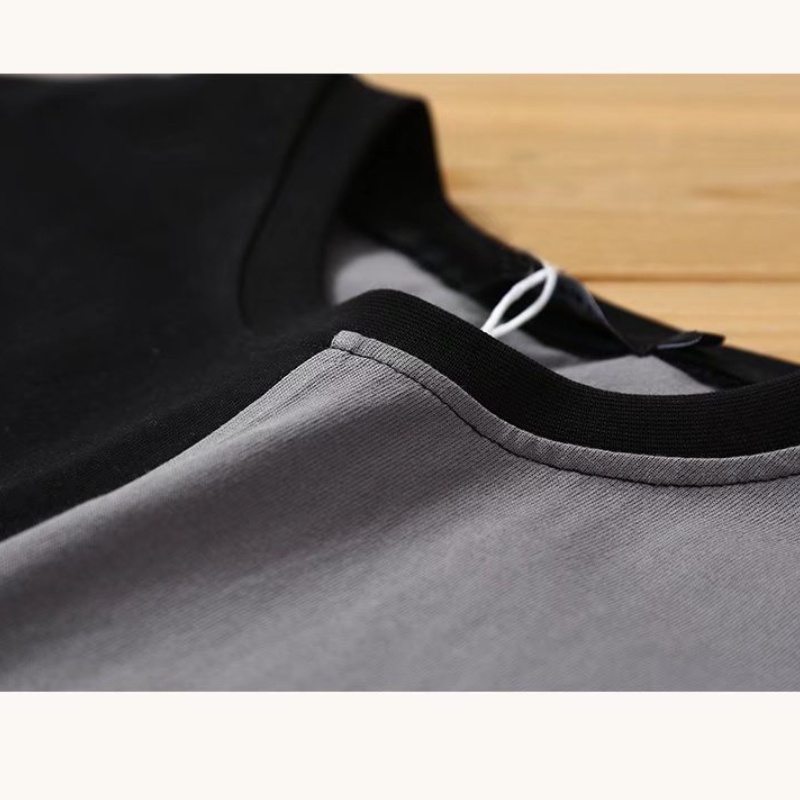 Áo Thun Ngắn Tay Phối Màu Tương Phản Phong Cách hip hop Thời Trang Mùa Hè Cho Nam