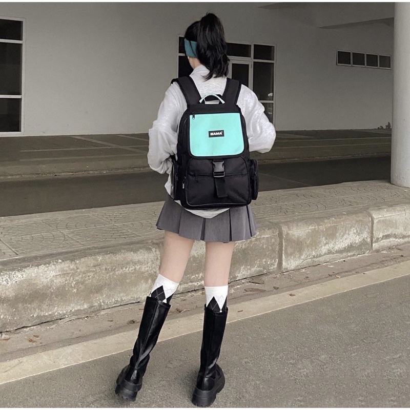 Balo Bama Project Backpack Chất Liệu Vải Canvas Cặp Bama Đi Học Đi Chơi Ulzzang Unisex Đựng Vừa Laptop 15 Inch