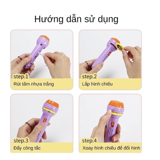 Đèn pin chiếu hình đủ bộ 80 hình ảnh cho bé