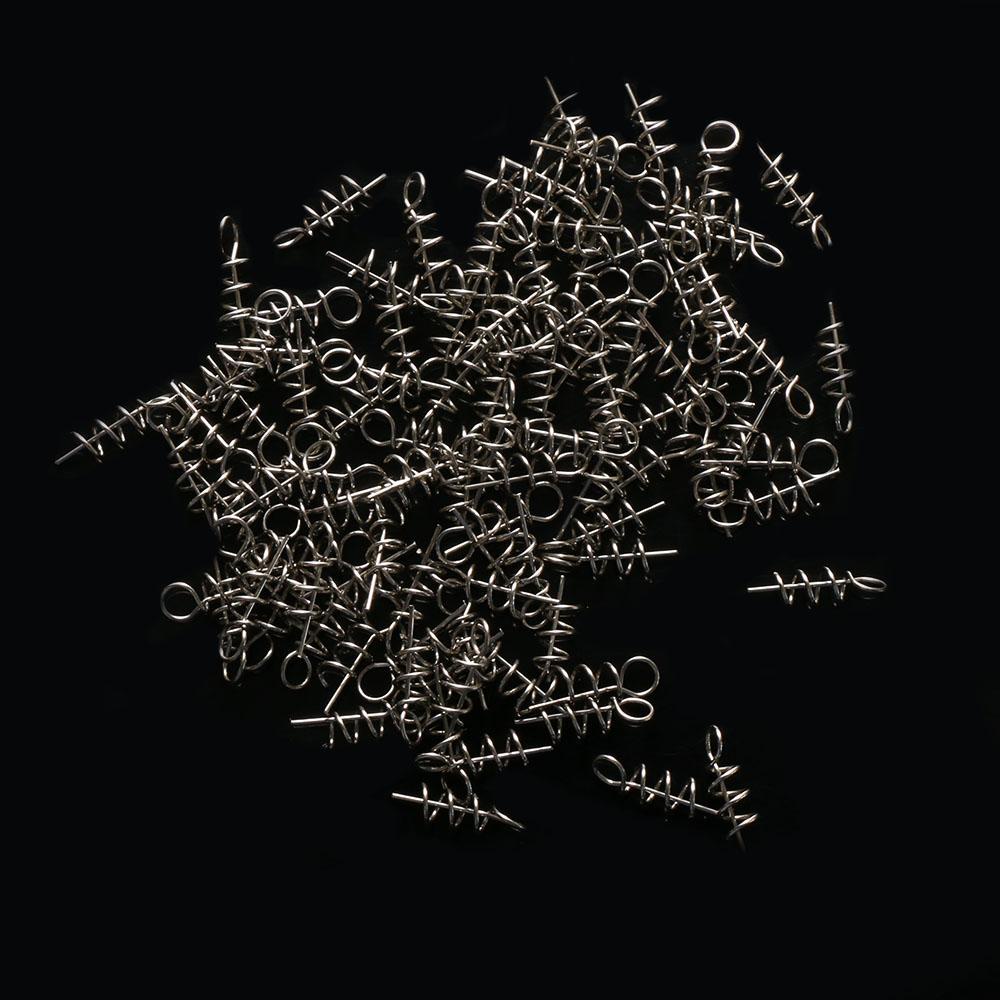 MUVAKO Set 100 Móc Lò Xo Gắn Mồi Câu Cá Tiện Dụng