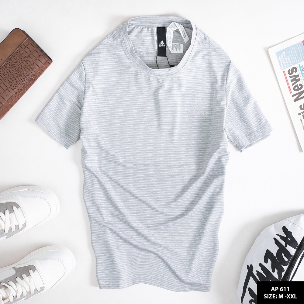 Bộ thể thao nam adidas cao cấp mùa hè cộc tay chất thun lạnh mã 611