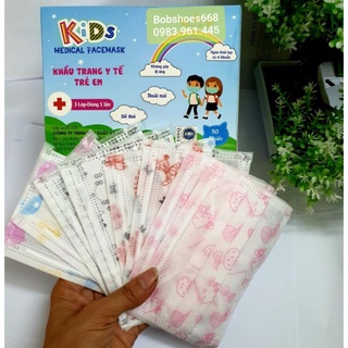 Hộp 50 Chiếc Khẩu trang y tế Trẻ Em 3 Lớp