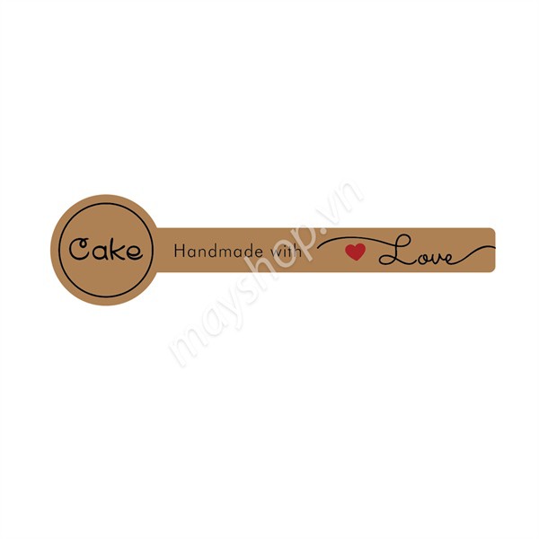 Tem nâu dài Handmade With Love/ 1 tờ 12 tem