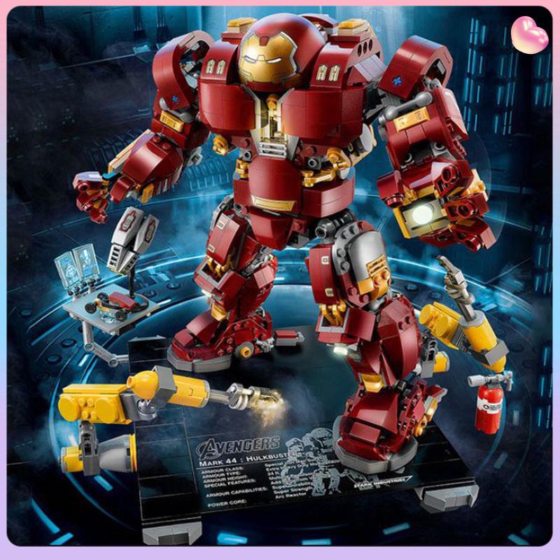 Tương thích với LEGO 76105 07101 Siêu anh hùng Avengers Iron Man 3 Anti-Hulk Mech Lắp ráp Khối xây dựng Câu đố Quà tặng