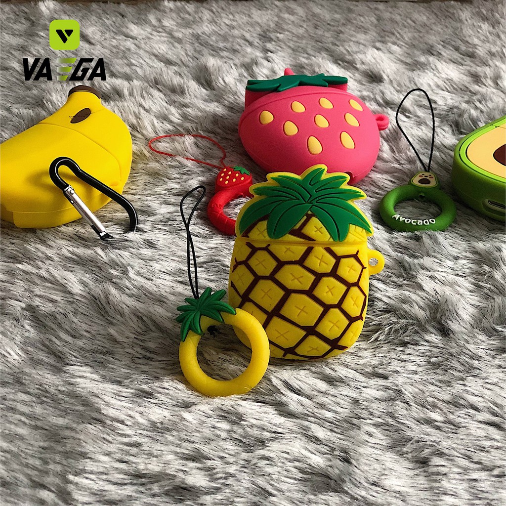 Vỏ bảo vệ tai nghe Apple Airpods 1 và 2 vỏ sạc, Loạt phim Marvel. Trái cây. hình hoạt hình, silicon TPU chống chịu