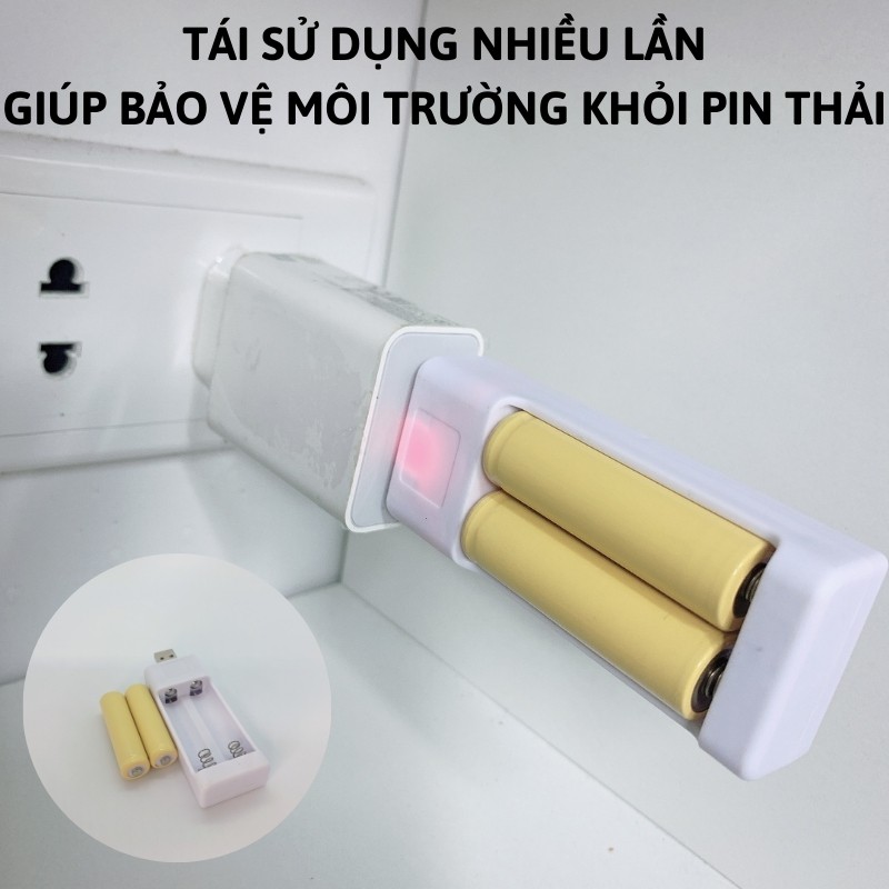 Bộ Sạc Pin Tiểu AA – Bao Gồm Bộ Sạc Pin Và 2 Pin Tiểu AA