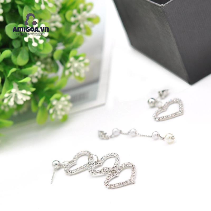 Khuyên Tai Nữ Trang Dáng Dài Tạo Hình Trái Tim Độc Đáo