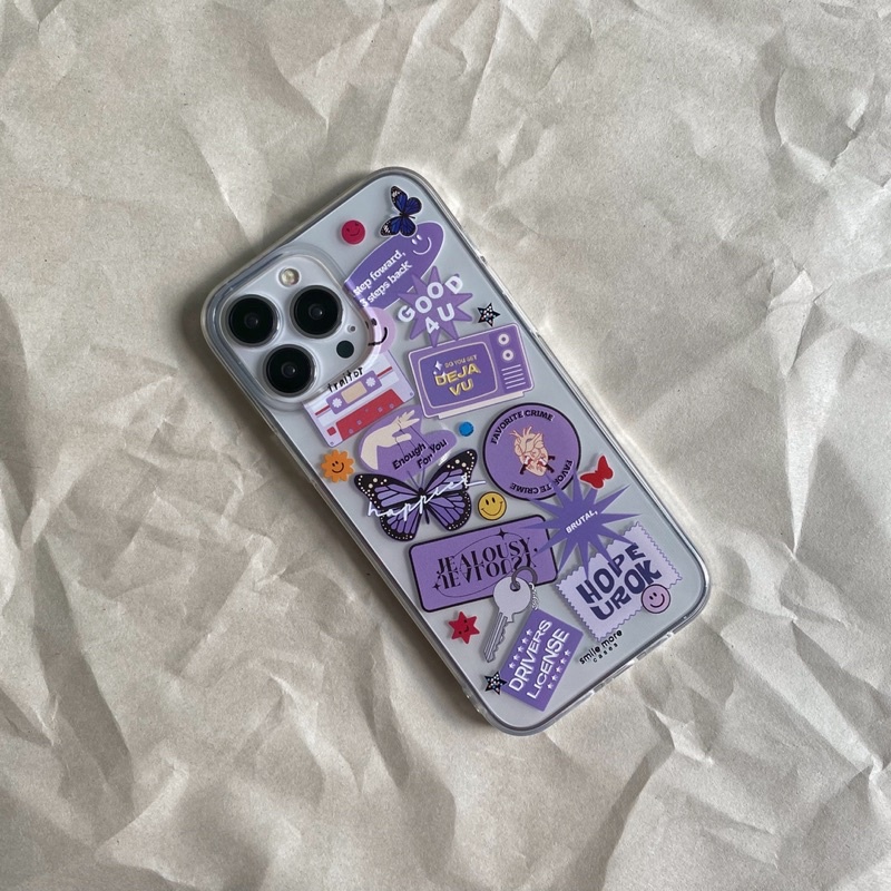 Ốp lưng Smile More dành cho iPhone theo album Sour của Olivia Rodrigo - Sour Stickers Case