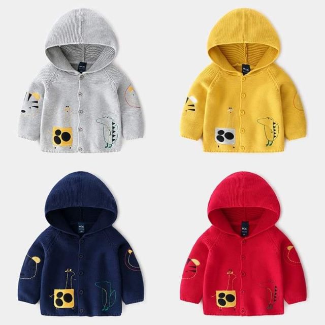 Áo khoác len khủng long có mũ xuất