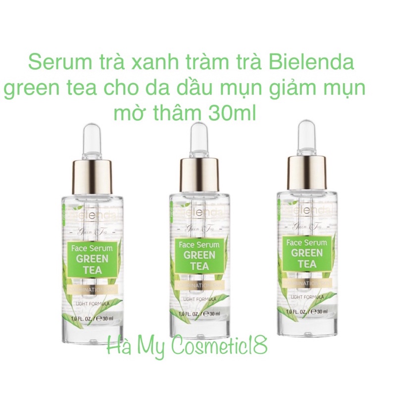 Serum trà xanh tràm trà Bielenda green tea cho da dầu mụn giảm mụn mờ thâm 30ml