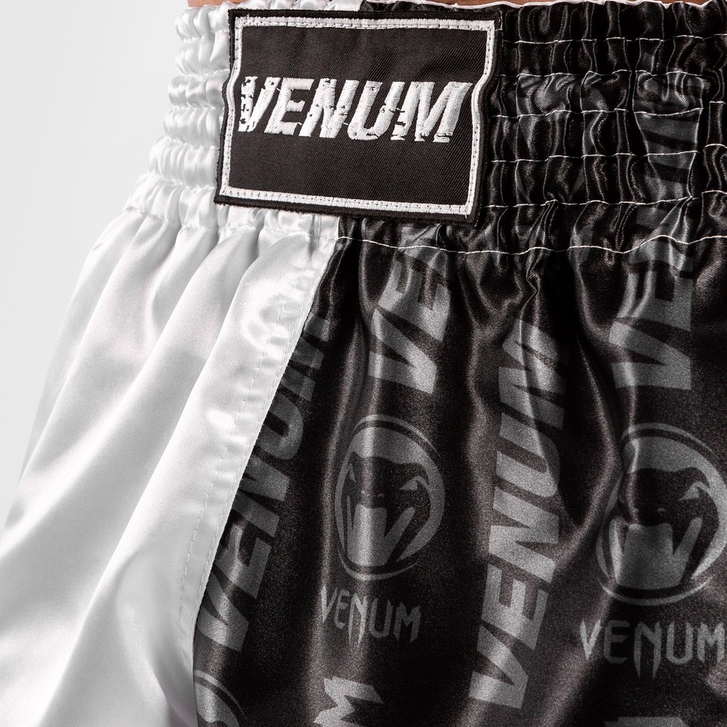 Quần Muay Thai Venum Logos - Black/White