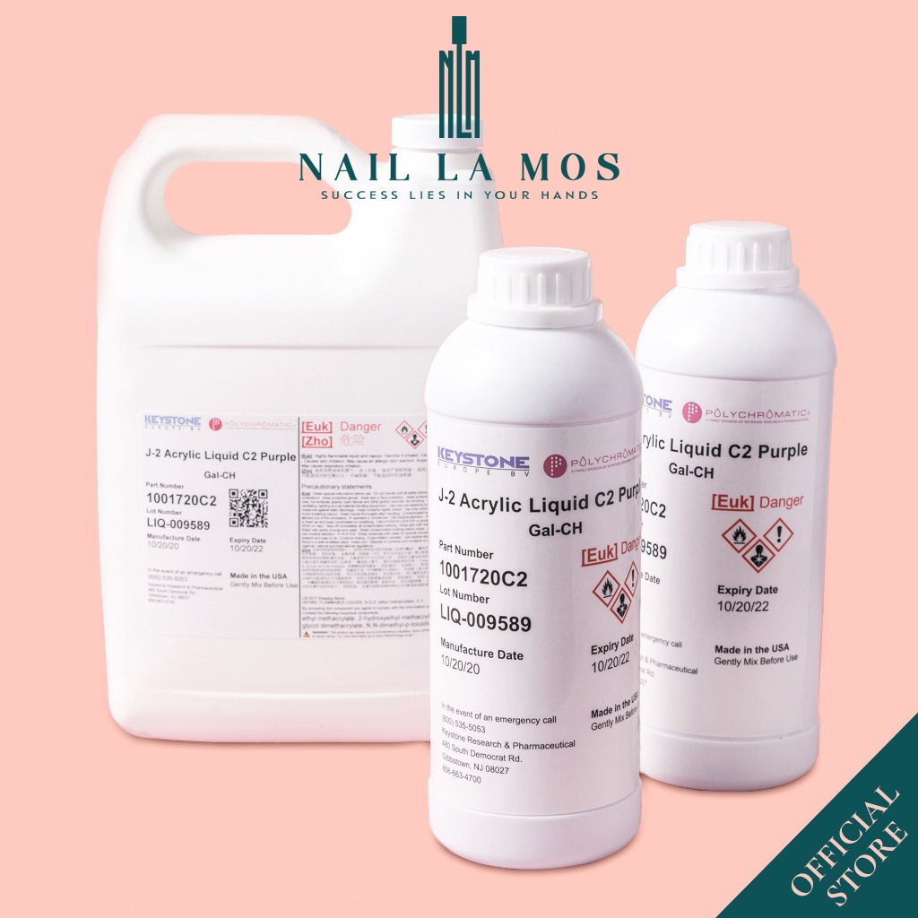 Dung dịch tím đắp bột nặn hoa Keystone chính hãng nhập khẩu từ Mỹ - không kén bột, giúp bột dẻo, lâu khô (1000ml)