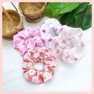 CỘT TÓC VẢI VOAN SCRUNCHIES QUẢ ĐÀO-THỜI TRANG HÀN QUỐC NỮ GIÁ RẺ ĐẸP