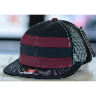 Mũ nón snapback lưới Richardson 162 Striped Front Trucker Black Snapback trơn không logo ( Hình thật )